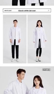 Long Sleeve White Lab Coat Work Uniform for Women Short Sleeve Summer Student Doctor Suit Male Lab Coat Isolation Gown