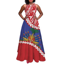 2025 Luxury Party Maxi Dresses for Women Haiti Flag Designer Polynesian Sleeveless Ladies Dress Summer Sleeveless Long Sundress