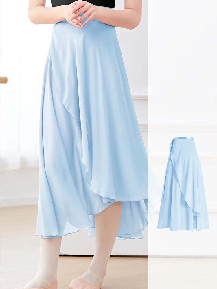 Adult Ballet Wrap Skirt for Women Soft Chiffon Dance Practice Skirt Ballet Class Performance Cover Up