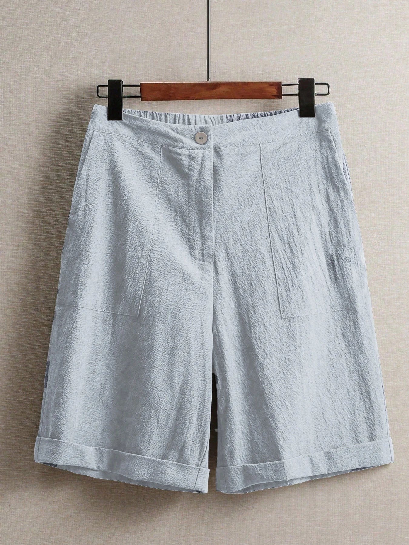 Summer women's thin five-point pants, wide-leg casual straight-leg high-waisted women's pants, fashionable outdoor sports pants