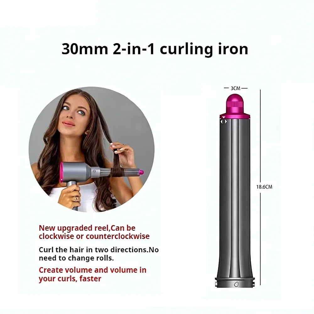 Six in One Hair Dryer with Negative Ions Air Wrap Curlers