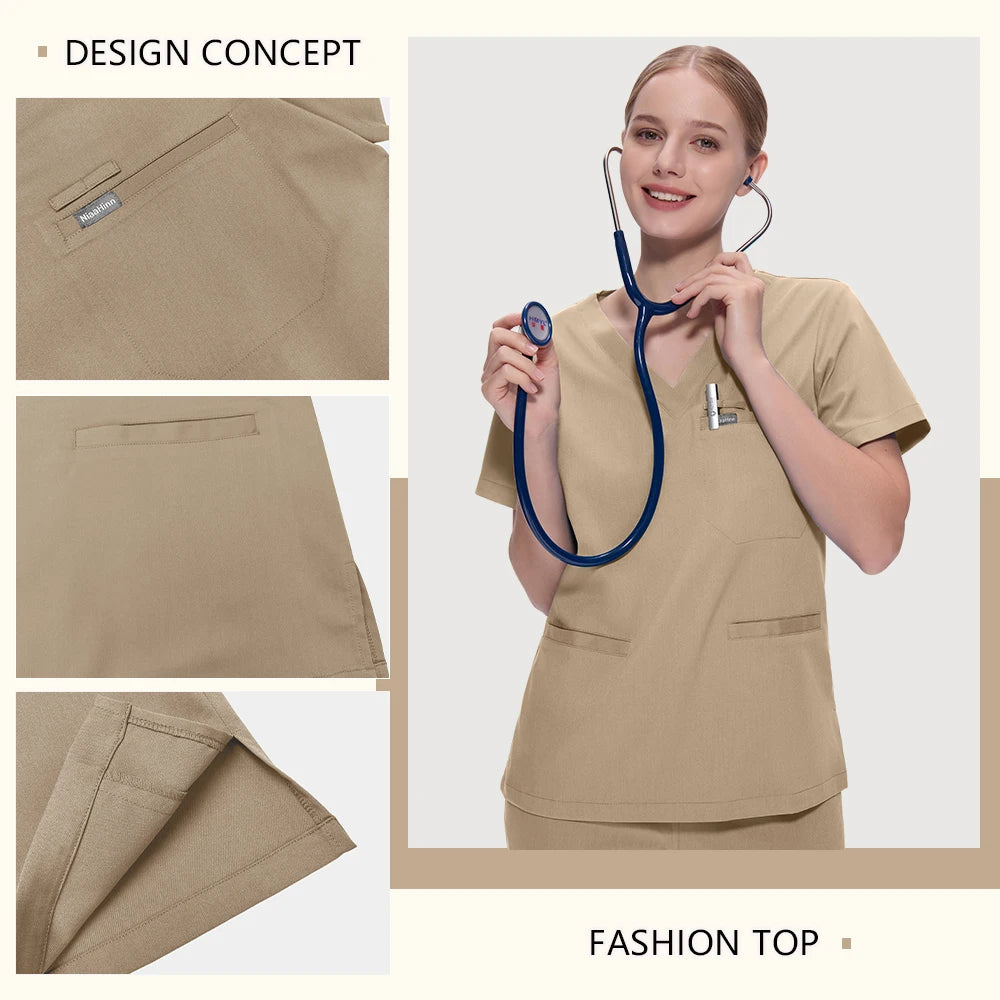 Male Female High-quality Workwear Doctor Nurse Clinical Scrubs Set Hospital Surgical Uniforms Pet Grooming Services Center Suit