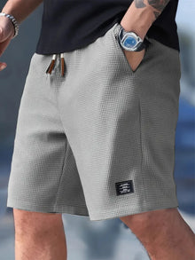 2026 Summer Men's Waffle Texture Casual Sports Beach Shorts Quick Dry Trendy Versatile Bermuda Shorts Streetwear Lightweight