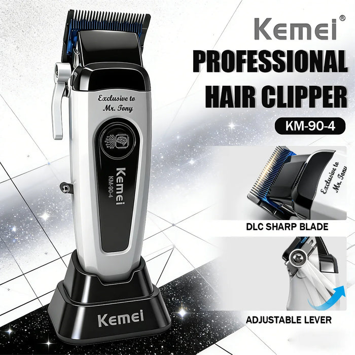 Kemei White 90 4 Hair Clippers Brushless Motor DLC Blade