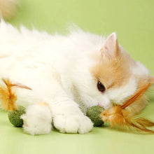 Mouse Mint Ball Feather Catnip Ball Self Cleaning Teeth Grinding Ball Feather Toy Ball Pet Toys Cat Supplies Pet Cleaning Tool