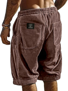2026 New Men's Retro Corduroy Casual Shorts Men Fashion Solid Sweatpants Harajuku Corduroy Short Pants New Men Clothing Roupas