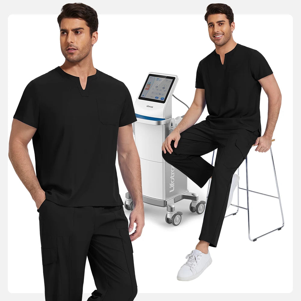 Niaahinn Medical Surgical Uniforms Doctor Costume Men Nurse Surgery Anesthetist Workwear Clinical Nursing Scrubs Tops-Pants Suit