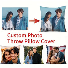 Custom Photo Pillow Cover Valentine'S Day Christmas New Year Family Chic Gift Pillowcase Wedding Anniversary Cushion Cover
