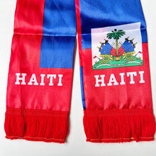 Écharpe de supporter de football 14x135cm 2026 Country, impression double face, drapeau national d'Haïti