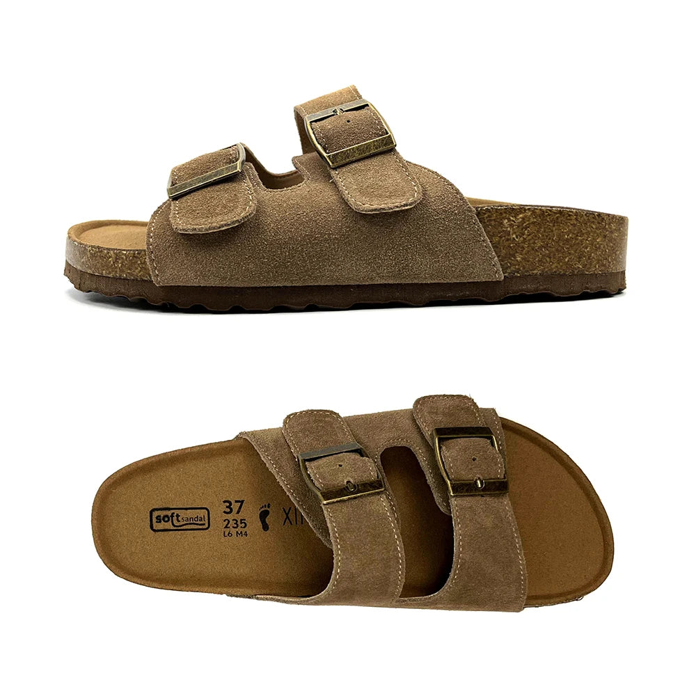Slippers Women Natural Cow Leather Soft 2024 Classic Brand Unisex Fashion Comfortable Slippers