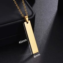 Letdiffery Custom Engraved Eyes Necklaces for Women Men Stainless Sreel Laser Carve Photo Names Square Pendant Jewelry Gifts