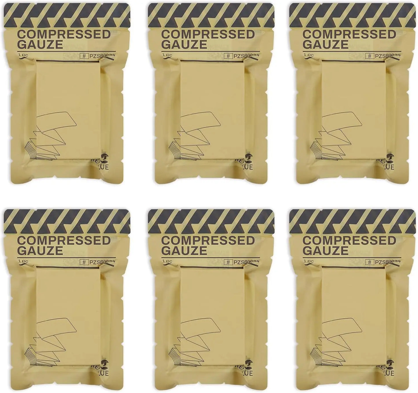 RHINO RESCUE  Sterile Compressed Gauze for Emergency Wound Dressing, First Aid and Trauma Kit