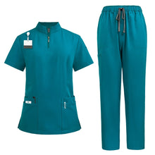 Women Hospital Doctor Workwear Unisex Medical Uniforms for V-neck Nurse Scurbs Set Oral Dental Surgery Work Uniform Short Sleeve