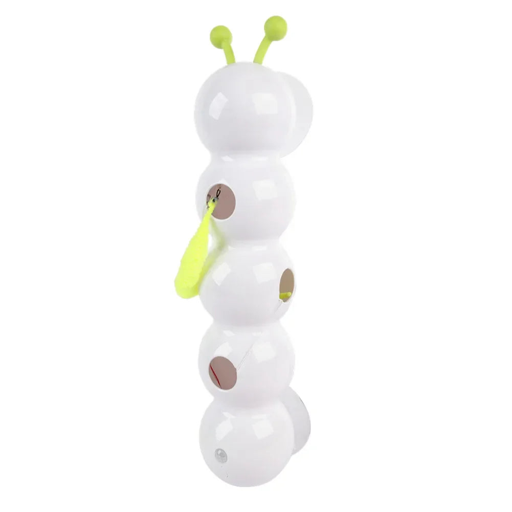 Smart Caterpillar Cat Toy Whack A Mole Cat Toy Interactive Cat Feather Toy Motion Sensor Teasing Cat Toy for Indoor Cats