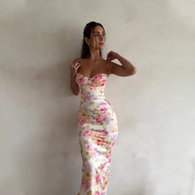 Floral Suspender Split Spaghetti Strap Beach Dress