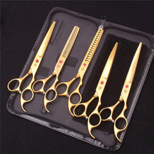 Pet Grooming Scissors Purple Dragon Japan Stainless Pink Curved Scissors For Dogs Dog Thinning Scissors Pet Chunker Shears Z3003