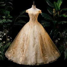 Elegant Womens Luxury Wedding Dress One Collar Puff Skirt