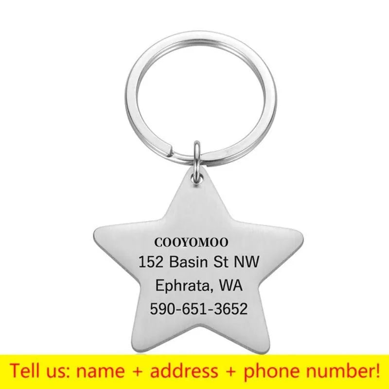 Personalized Engraved Pet ID Name Cat Dog Pet ID Anti-lost Tag Pendant for Cat Puppy Dog Collar Tag Keyring Bone Pet Accessories