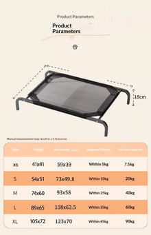 Elevated Dog Cot Portable Cooling Mesh Bed for Large Medium Dogs Summer Raised Pet Crate Outdoor Indoor Washable /Only bed cloth
