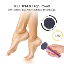 Rechargeable Electric Foot File Callus Remover with 60 Sandpaper Disks Aluminum Pedicure Tool Cordless Foot Care Machine Black P
