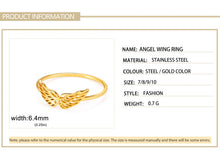 Skyrim Flying Angel Wings Women Ring Stainless Steel Finger Rings Kpop Fashion Wedding Band Jewelry Birthday Gift Wholesale