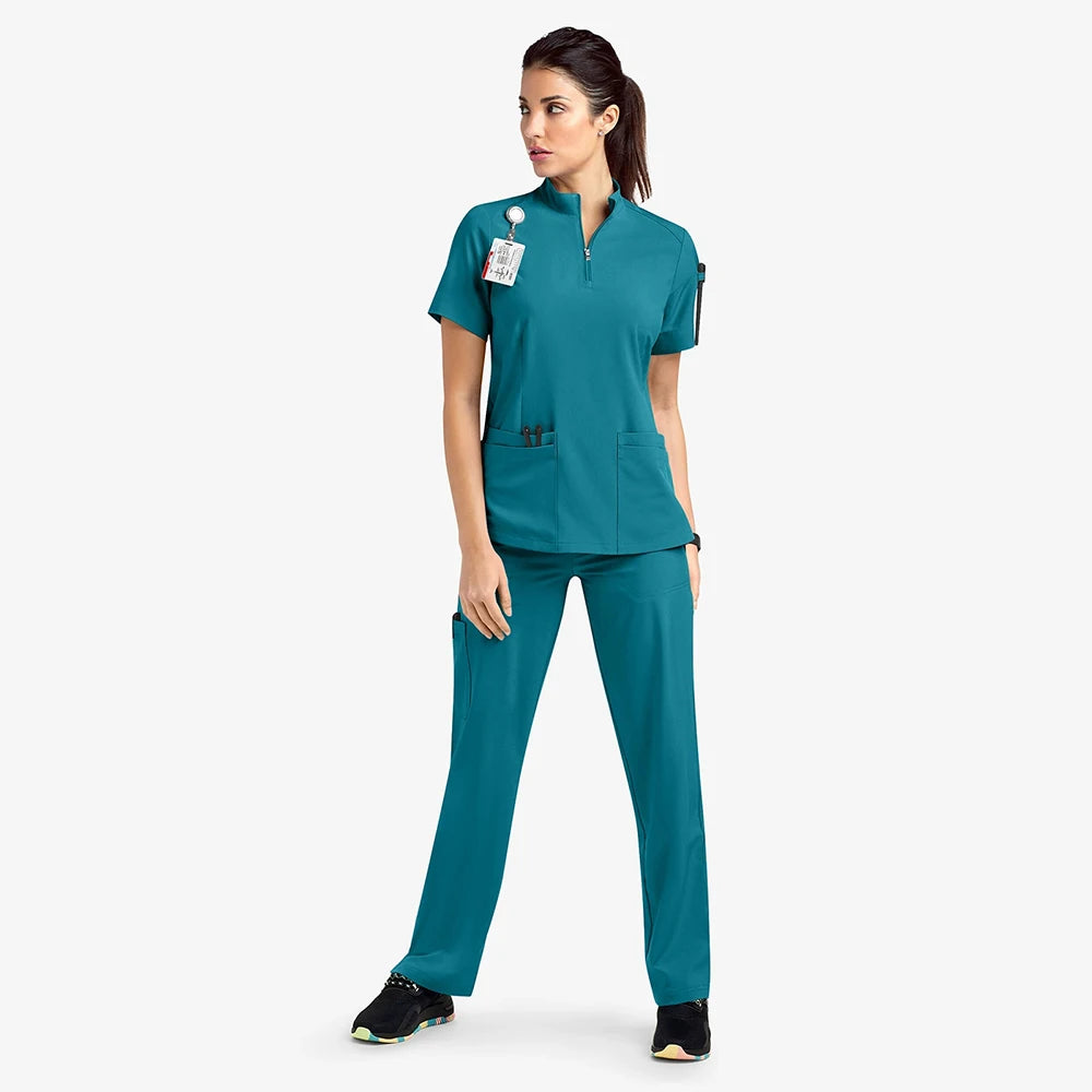 Women Hospital Doctor Workwear Unisex Medical Uniforms for V-neck Nurse Scurbs Set Oral Dental Surgery Work Uniform Short Sleeve