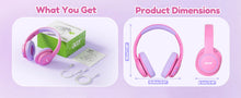 NEW Acer OHR702 Kids Bluetooth 6.0 Headphones Over Ear Headsets with Mic 85dBA Safe Volume USB C Fast Charging Toddler Headphone