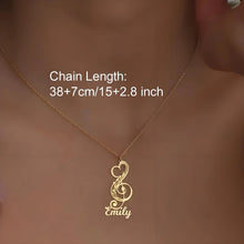 Personalized Music Note Name Necklace, Gold - Plated Stainless Steel Jewelry, Custom Cursive Name Pendant, Ideal Gift for Women