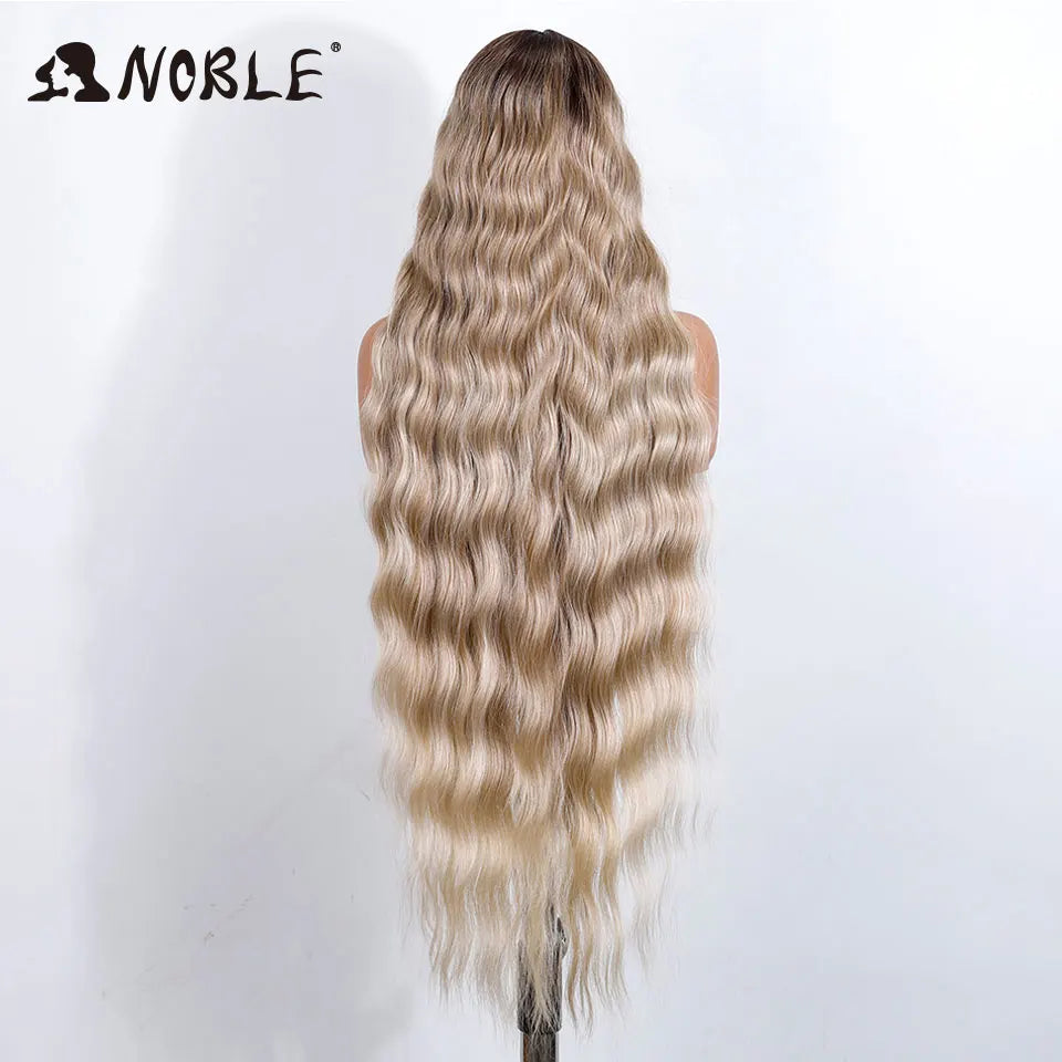 Noble 36 Inch Lace Front Wig Body Wave Ombre Blonde Cosplay