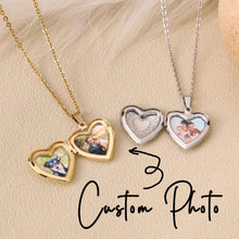 Customized 1/2 Photo Heart Locket Pendant Necklace, Fashion Women Necklace Personalized Souvenir Gifts, Mother's Day Idea Gifts