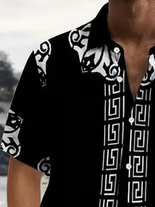 2026 Summer New Style Men's Short-Sleeved Shirt with 3D Patterned Print - Street Casual Fashion Comfortable and Soft