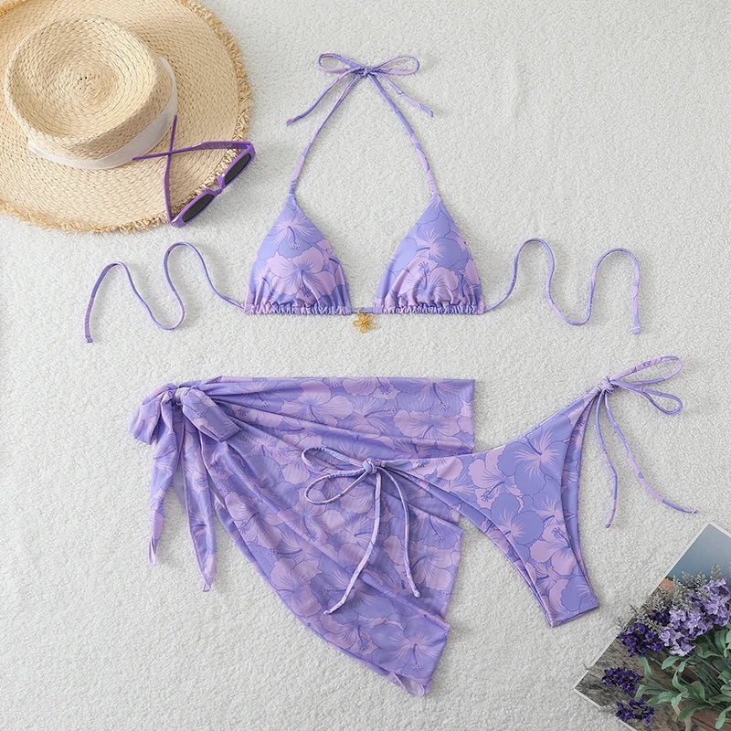 Sexy Micro Bikini Women's Swimsuit 2026 Trend Swimwear Woman Bathing Suit 3 Piece Triangle Bikinis Set Beach Dress Wear Cover Up