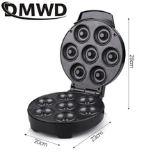 DMWD 110V/220V Electric Donut Maker Automatic Heating Egg Cake Bread Baking Machine High Power Fast Heating Oven Pan Breakfast