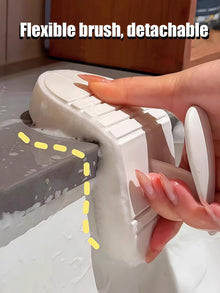 Brosse de nettoyage à manche flexible, éponge récurante pliable pour les zones difficiles d'accès de la cuisine et de la salle de bain, évier, carrelage, baignoire