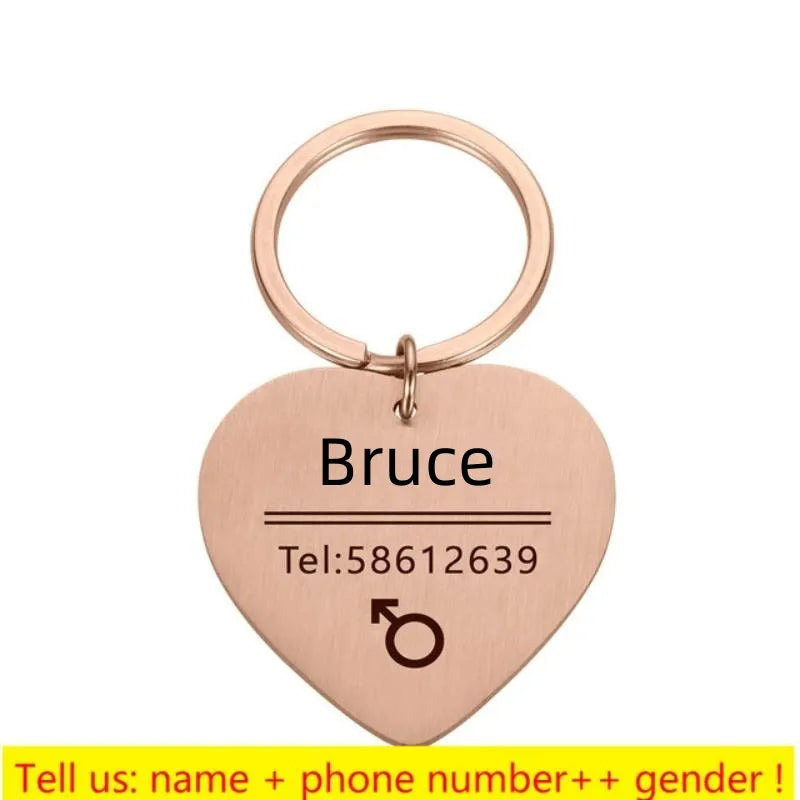 Personalized Engraved Pet ID Name Cat Dog Pet ID Anti-lost Tag Pendant for Cat Puppy Dog Collar Tag Keyring Bone Pet Accessories