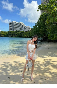 Korean Style Vacation Swimsuit Women's Pure Desire High Waist Small Chest Separate Bikini Fashionable Swimwear Export Quality