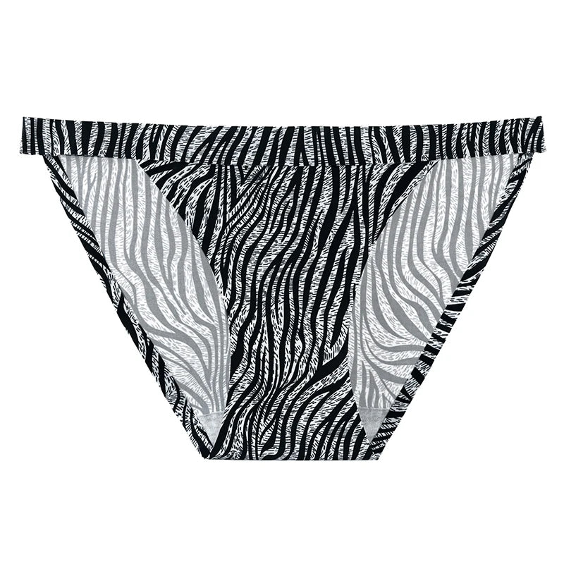BANNIROU 3Pcs Women's Seamless Panties Briefs Sports Fitness Print Leopard Female Lingerie Intimates Underwear For Woman