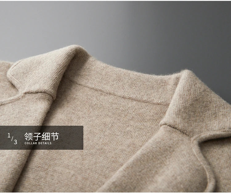New Autumn and Winter Cashmere Sweater Large Size Men's Thickened Cashmere Knitted Cardigan Casual Jacket Top