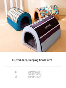 Removable Dog Warm House Washable Pet bed for Large Medium Dogs Travelling Portable Classic Design Pet House Sleeping Bed