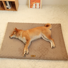 Lit orthopédique en mousse 3D pour animaux de compagnie avec housse en fausse fourrure amovible et lavable, étanche, pour niche, avec fond antidérapant