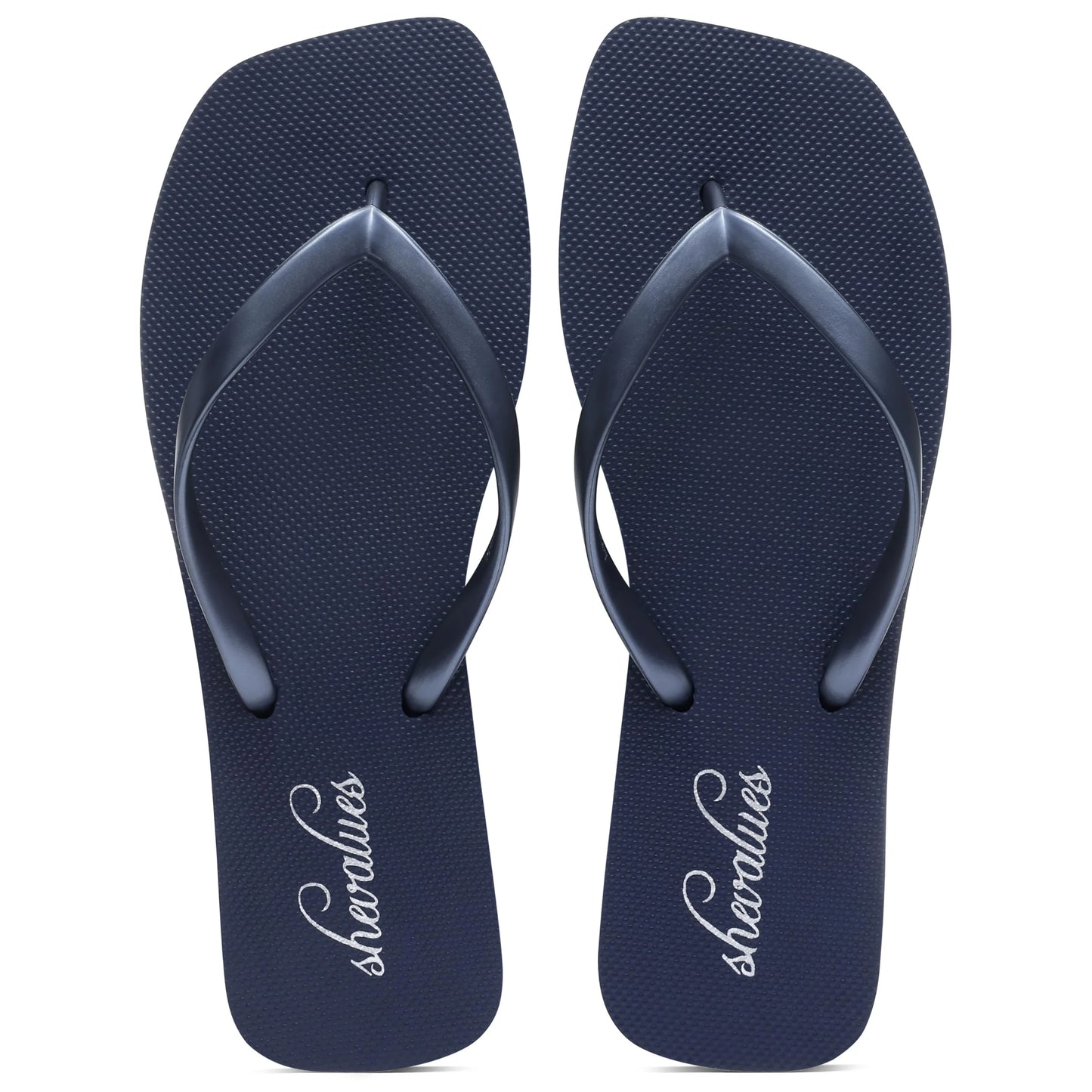 Bebealy Women's Fashion Summer Flip Flops Outdoor Beach Thong Sandals Lightweight Square Toe Flip Flop Lady Pool Shower Slippers