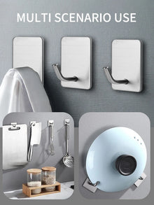 4/8pcs stainless steel small hooks, no drilling, wall mounted, kitchen, bathroom, office key hooks wall hook adhesive wall hooks