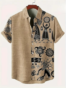 Hawaii Shirts for Men 3D Paisley Graphic Short-sleeved T-shirt Casual Lapel Buttons Male Tops Summer Oversized Bohemian Man Tees