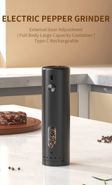 1 pièce/2 pièces mini moulin à poivre automatique rechargeable par USB, moulin à sel et à poivre à mouture réglable pour épices de cuisine