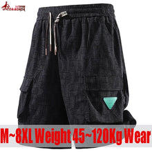 Plus Size 7XL 8XL High street Summer men's casual cargo Shorts hommes Gym Outwear bermudas masculina running shorts Men clothes