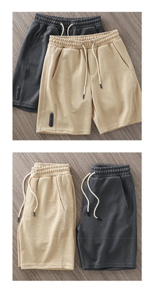 Summer Men's Waffle Y2K Shorts New Korean Fashion Drawstring Baggy Short Pants Fitness Breathable Streetwear Gym Bermuda