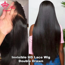 Queen Hair Bone Straight Real HD Lace Double Drawn FULL END Vietnamese Raw Hair Straight Pre Plucked Frontal Closure Wig