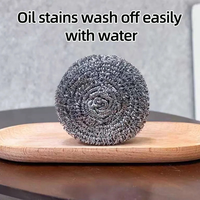 6/12Pcs Stainless Steel Scourer Rustproof No Scratch Scouring Pads Heavy Duty Deep Cleaning For Pots Pans Grill Sink Kitchen