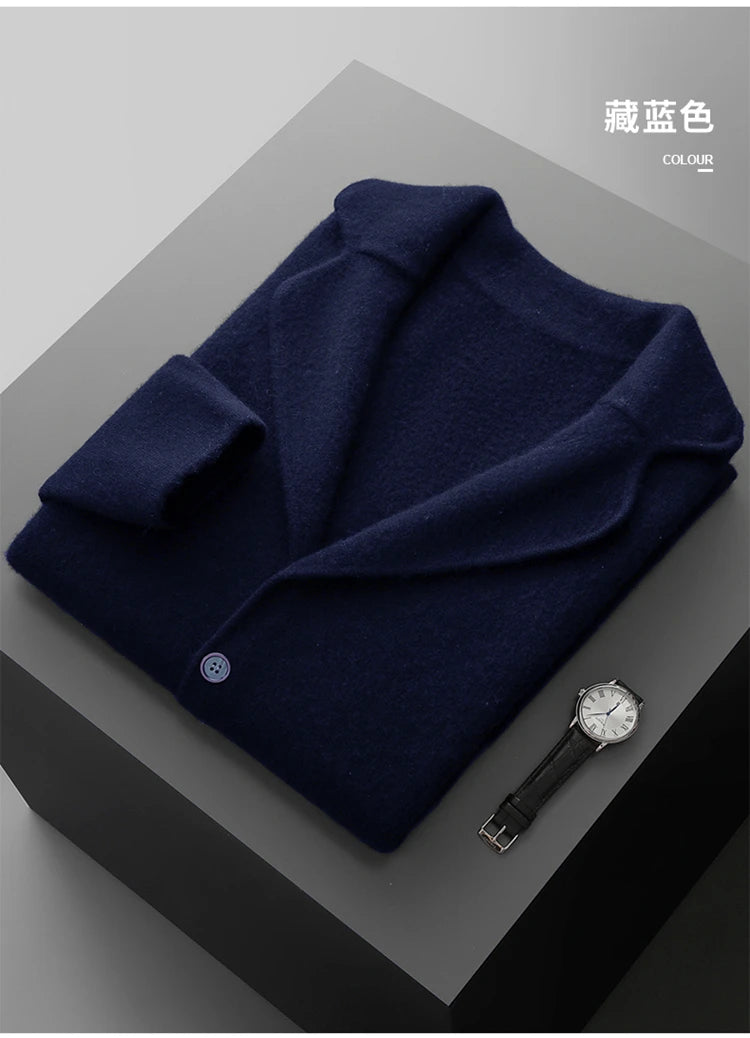 New Autumn and Winter Cashmere Sweater Large Size Men's Thickened Cashmere Knitted Cardigan Casual Jacket Top