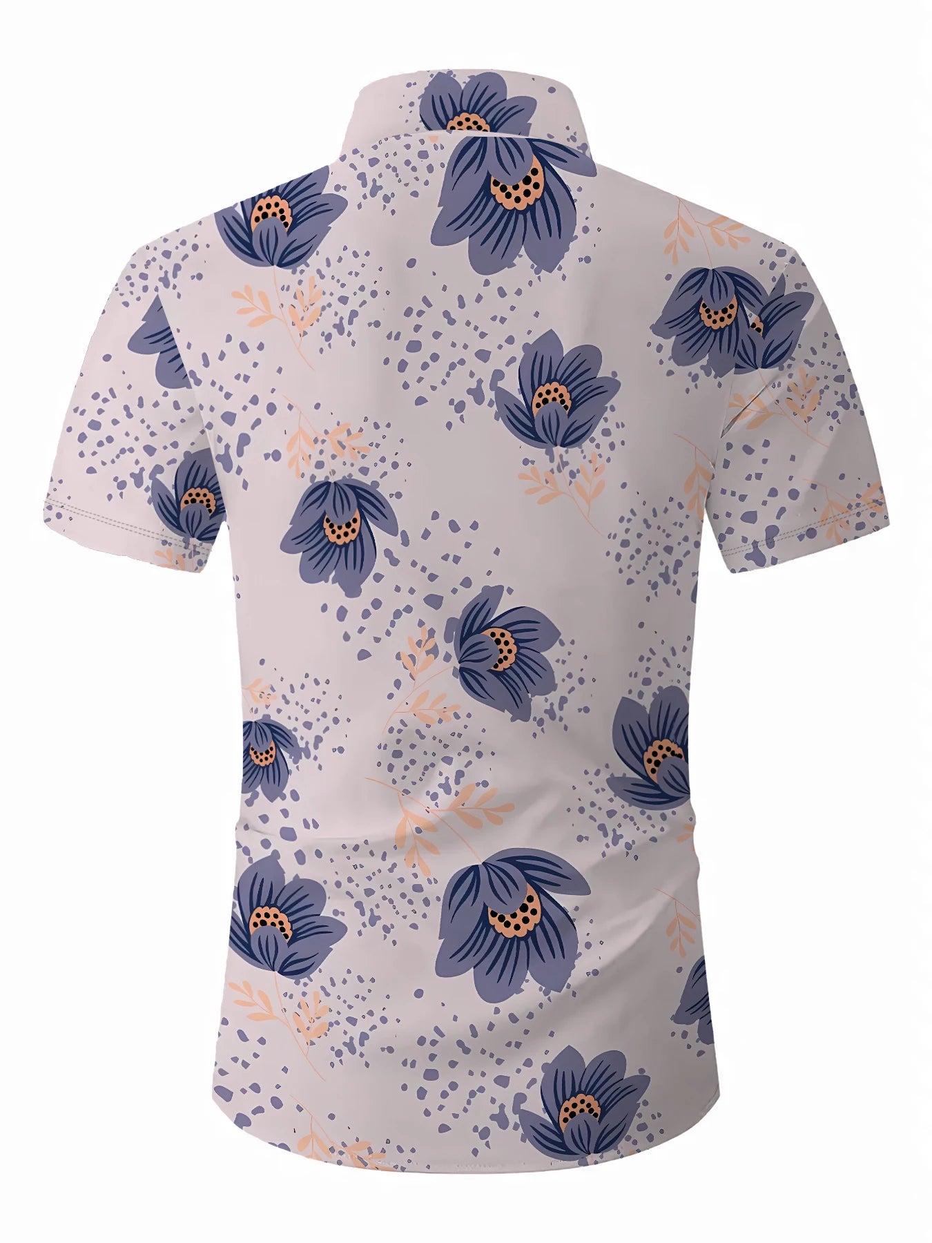 2026 Summer New Style Men's Short-Sleeved Shirt with 3D Flower Pattern Print Street Casual Fashion Comfortable and Soft